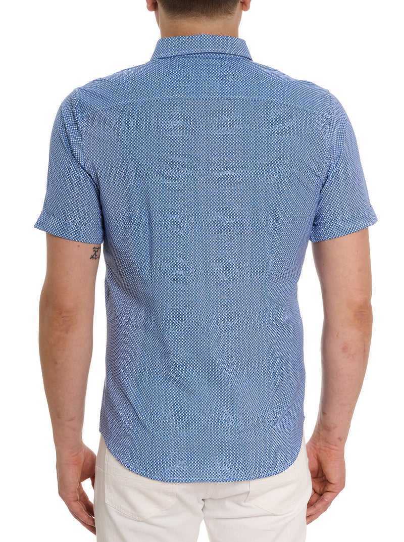 Blue Robert Graham Shuler Motion Short Sleeve Knit Shirt | 317546GZC