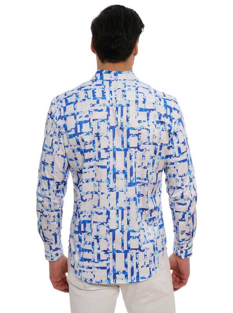 Blue Robert Graham Triton Long Sleeve Button Down Shirt Big | 356079XRV