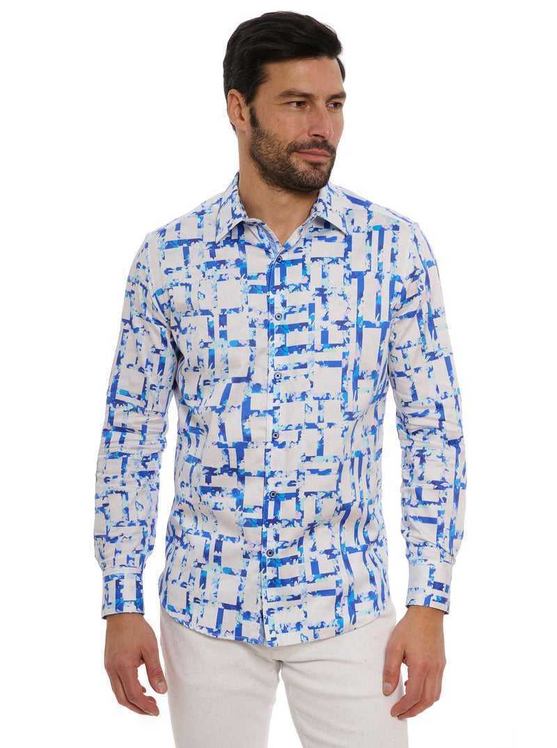 Blue Robert Graham Triton Long Sleeve Button Down Shirt Big | 356079XRV