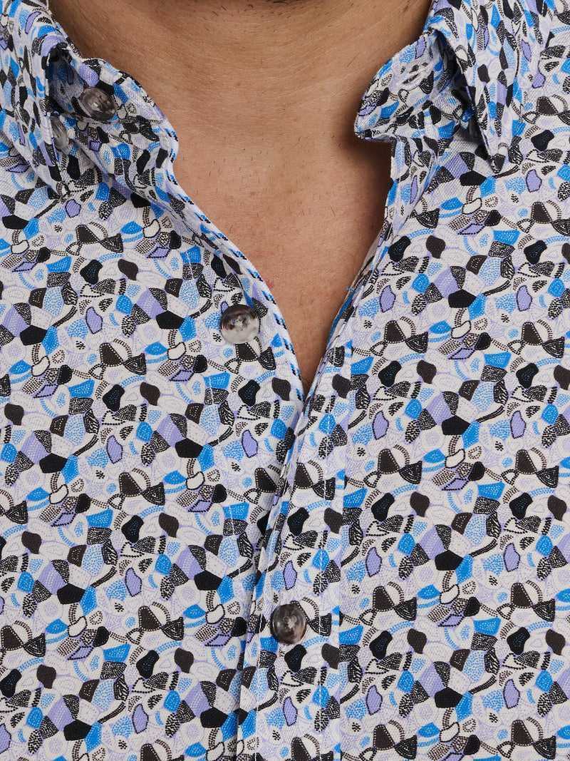 Blue Robert Graham Vance Short Sleeve Button Down Shirt | 164802HIT