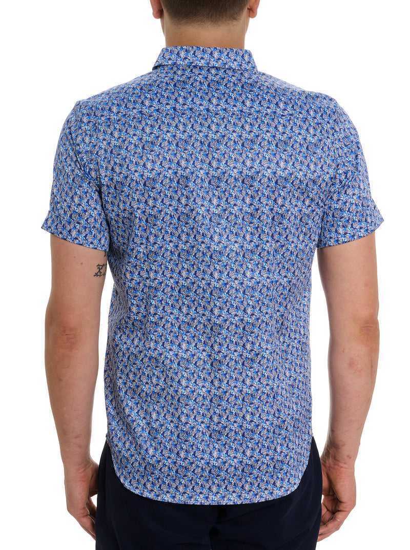 Blue Robert Graham Wade Short Sleeve Button Down Shirt | 136507QZN