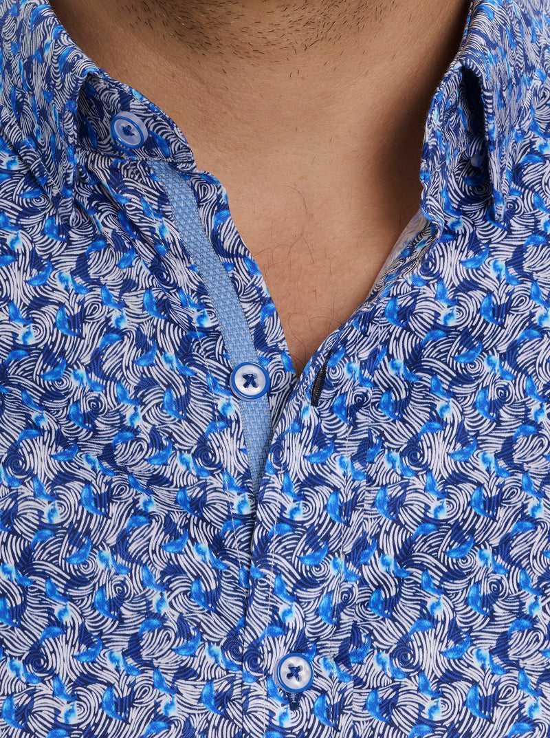 Blue Robert Graham Wade Short Sleeve Button Down Shirt | 136507QZN