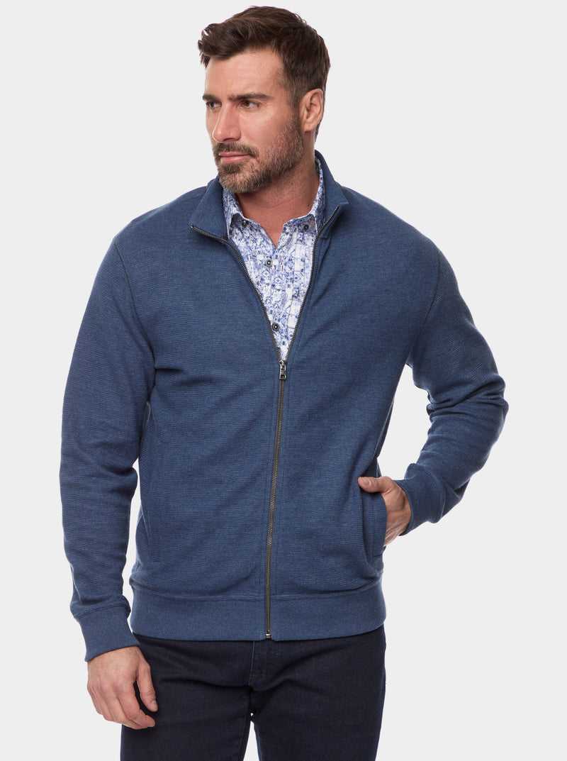 Charcoal Robert Graham Moser Long Sleeve Knit Full Zip | 892136SVX