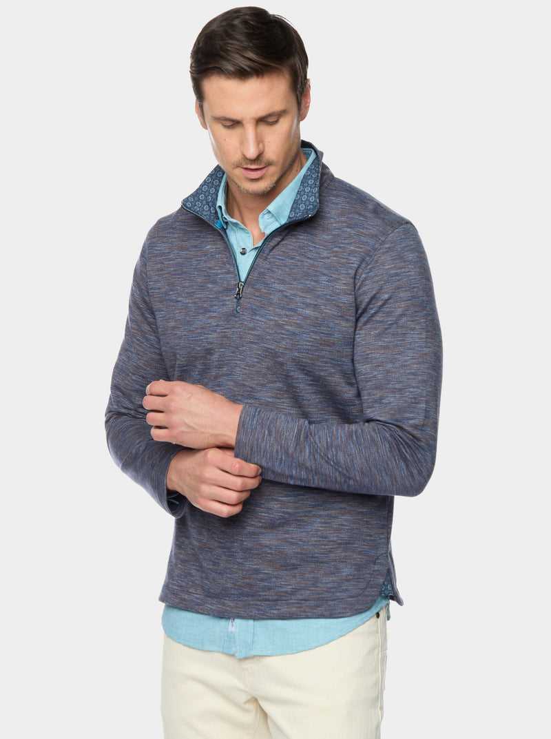 Dark Teal Robert Graham Remo Long Sleeve Knit 1/4 Zip | 657421KXS