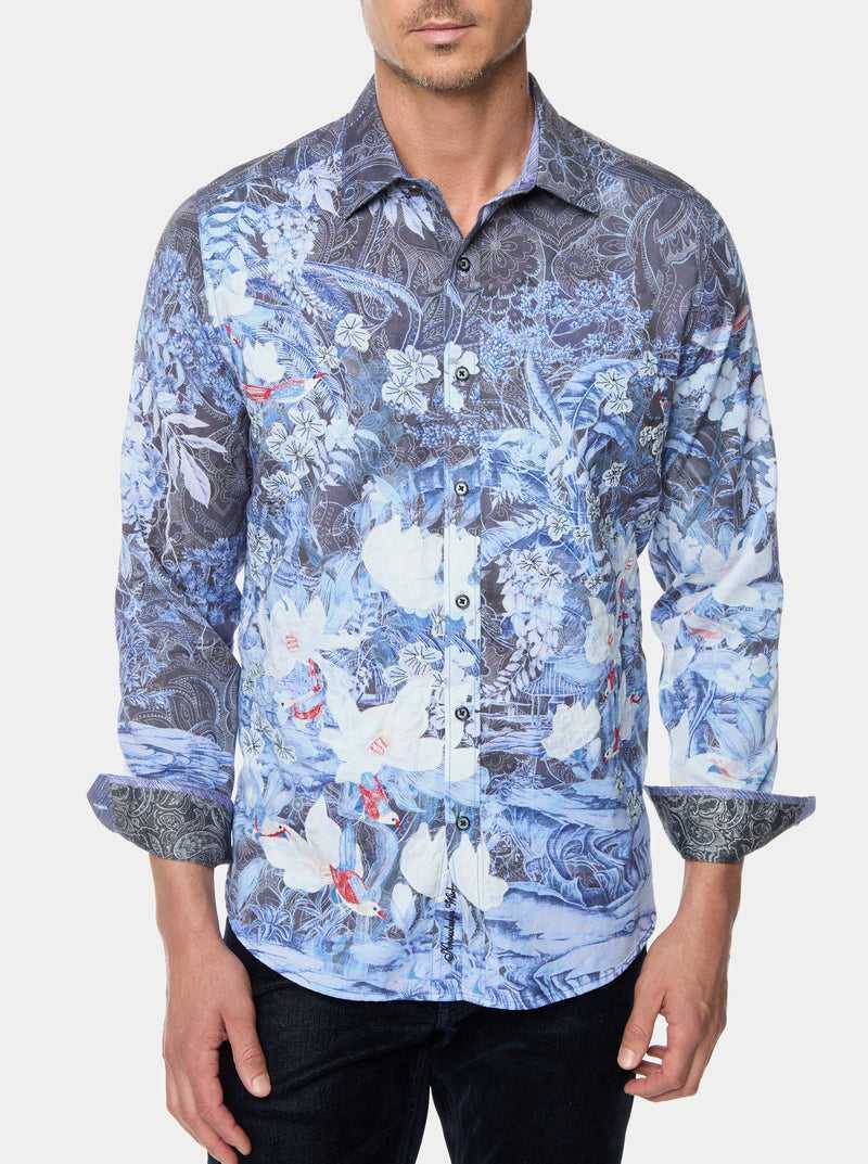 Indigo Robert Graham Nadine Long Sleeve Button Down Shirt | 375280YCO