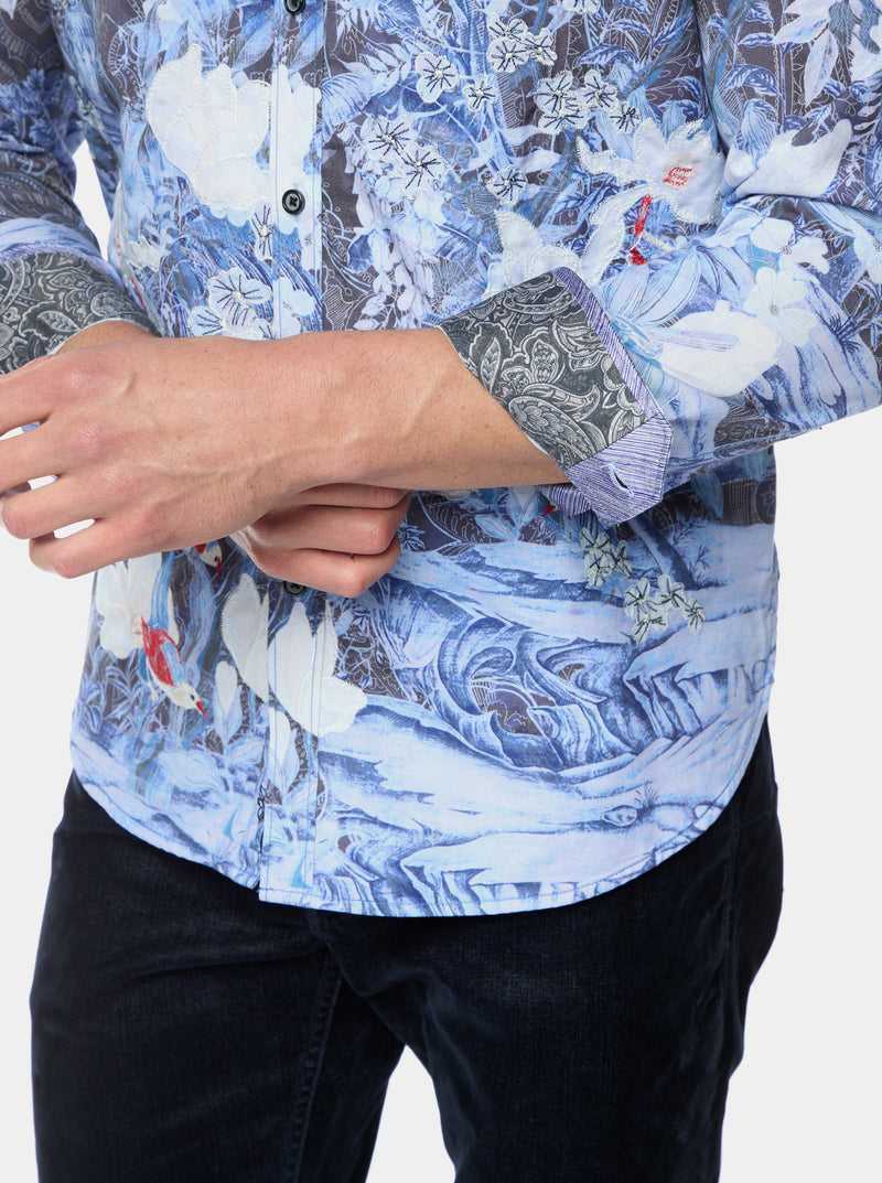 Indigo Robert Graham Nadine Long Sleeve Button Down Shirt | 375280YCO