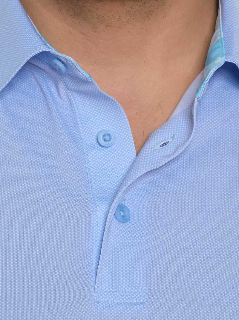 Light Blue Robert Graham Alastor Long Sleeve Performance Polo | 910645GHT