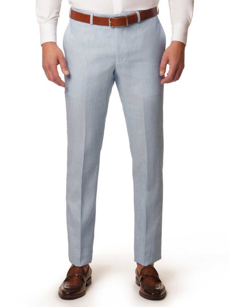 Light Blue Robert Graham Linen Dress Pant | 946728XWH