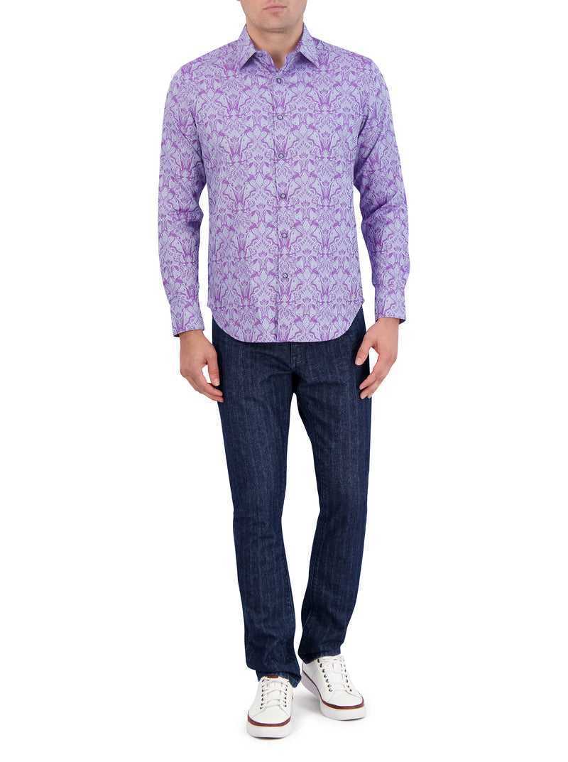 Lilac Robert Graham Highland Long Sleeve Button Down Shirt | 264758DGQ