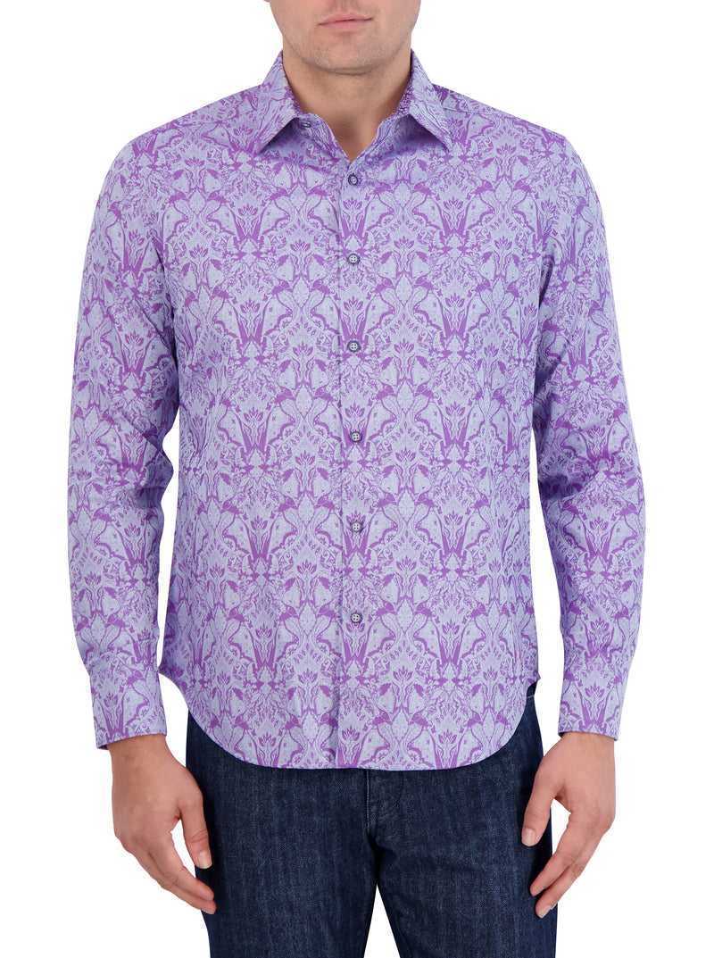 Lilac Robert Graham Highland Long Sleeve Button Down Shirt | 264758DGQ