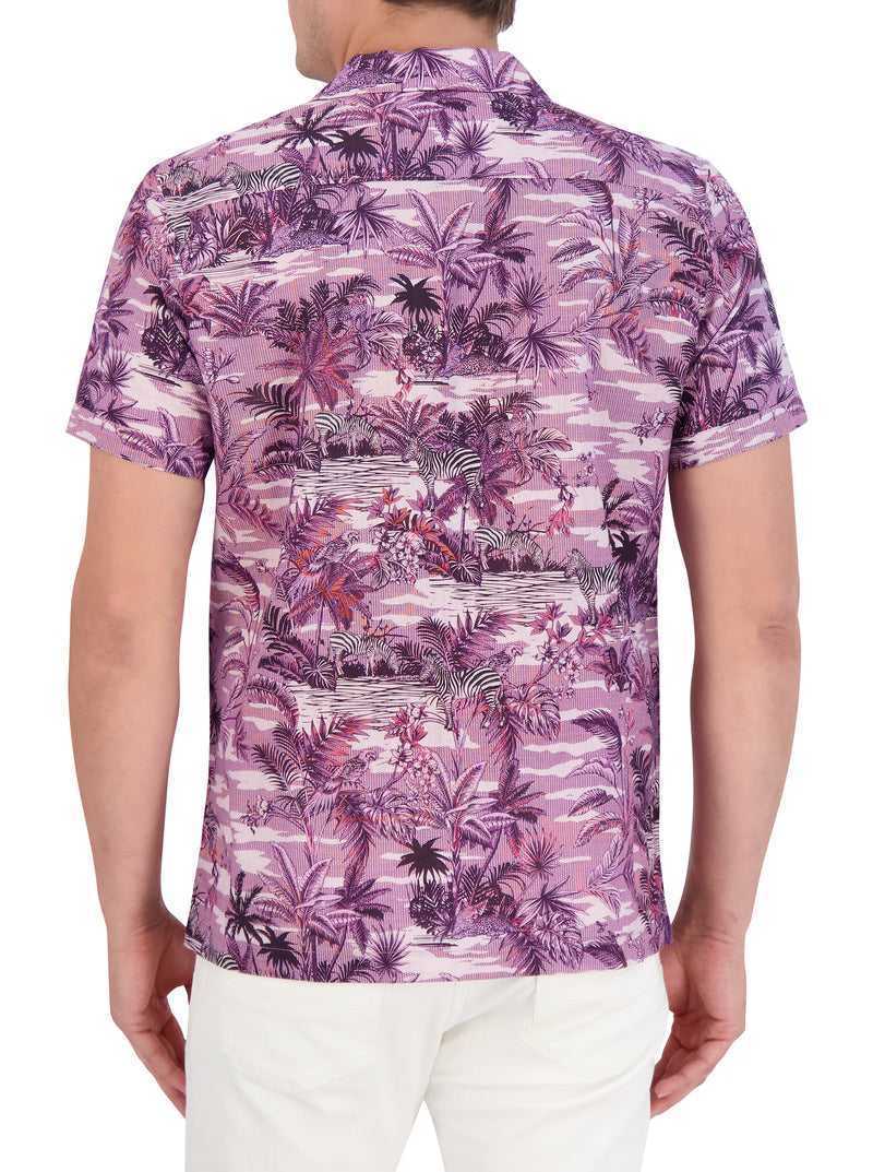 Lilac Robert Graham Makara Short Sleeve Button Down Shirt | 298051DSM