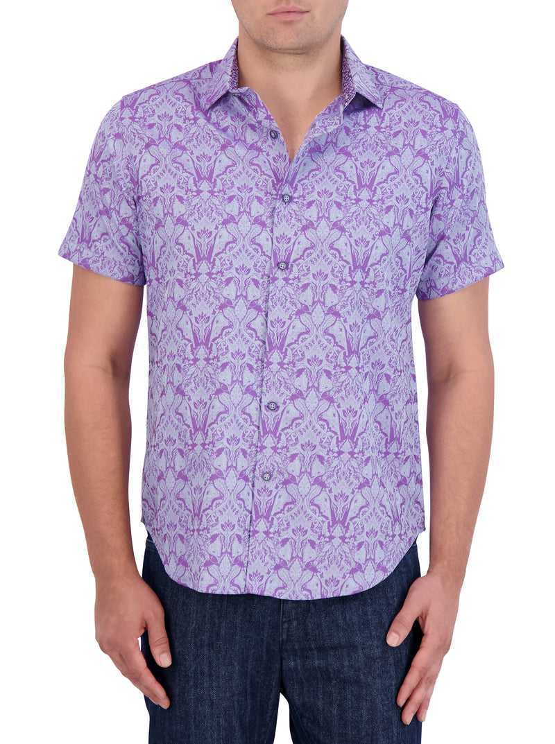 Magenta Robert Graham Highland Short Sleeve Button Down Shirt | 981042SRY