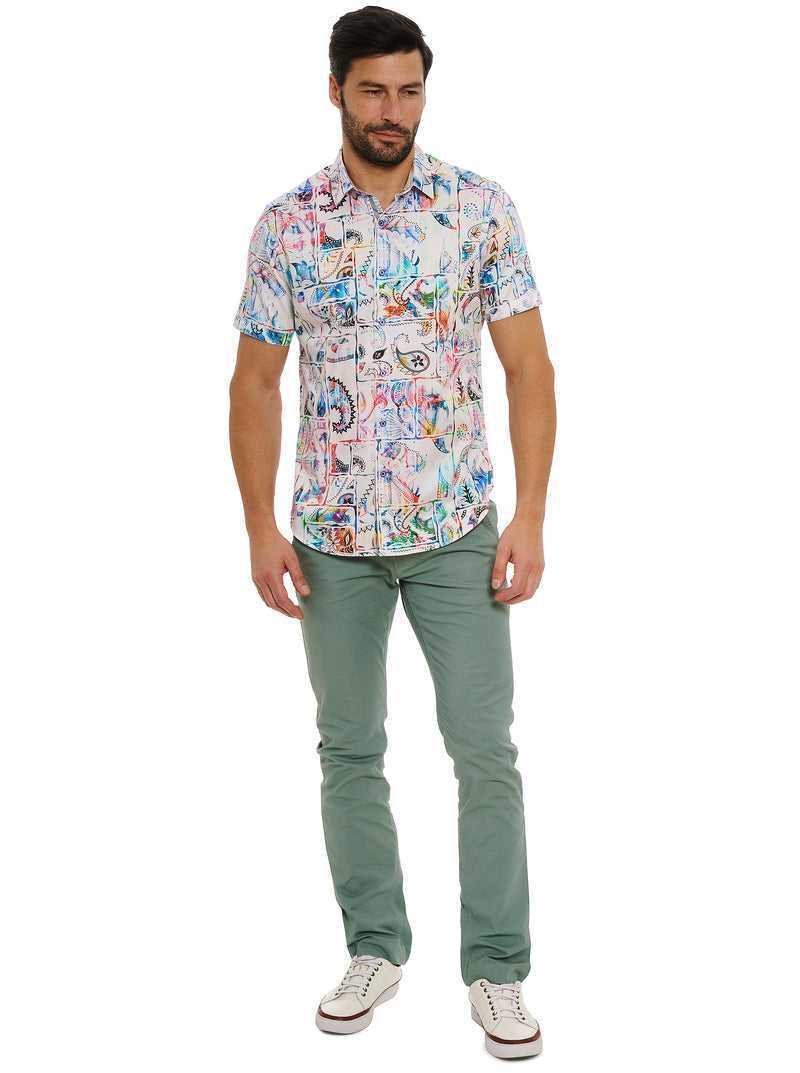 Multi Robert Graham Belize Short Sleeve Button Down Shirt | 476852YNI