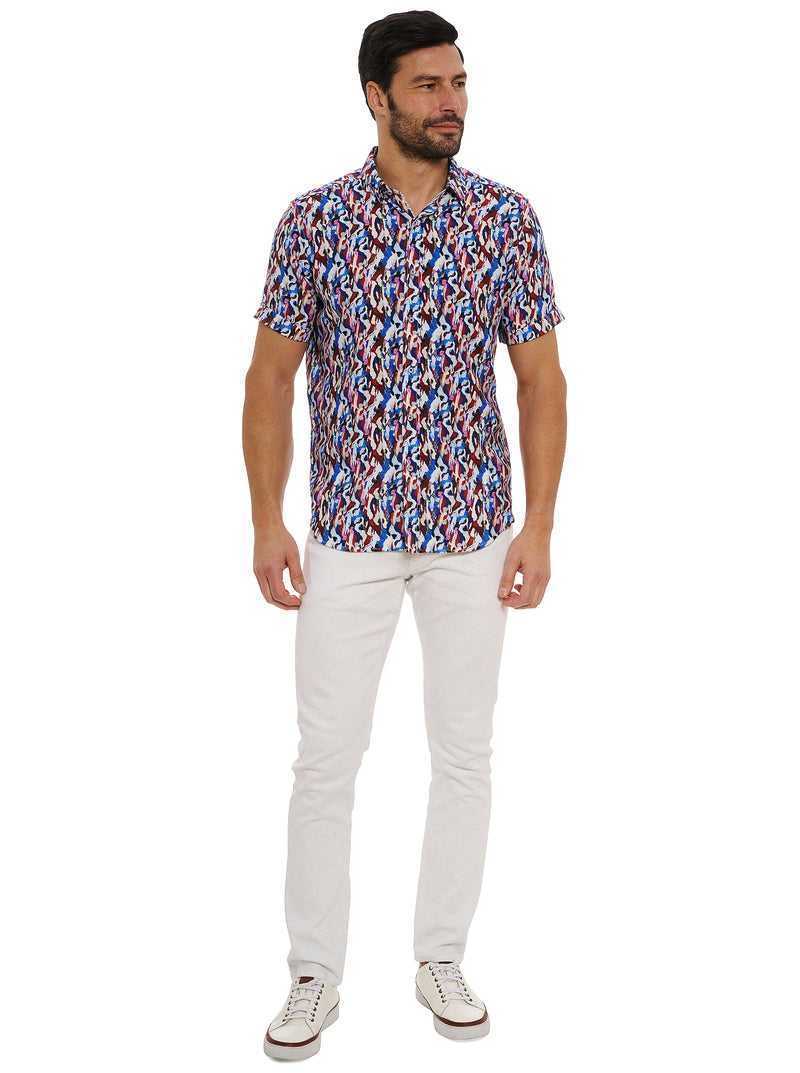 Multi Robert Graham Crue Short Sleeve Button Down Shirt | 265870WCG