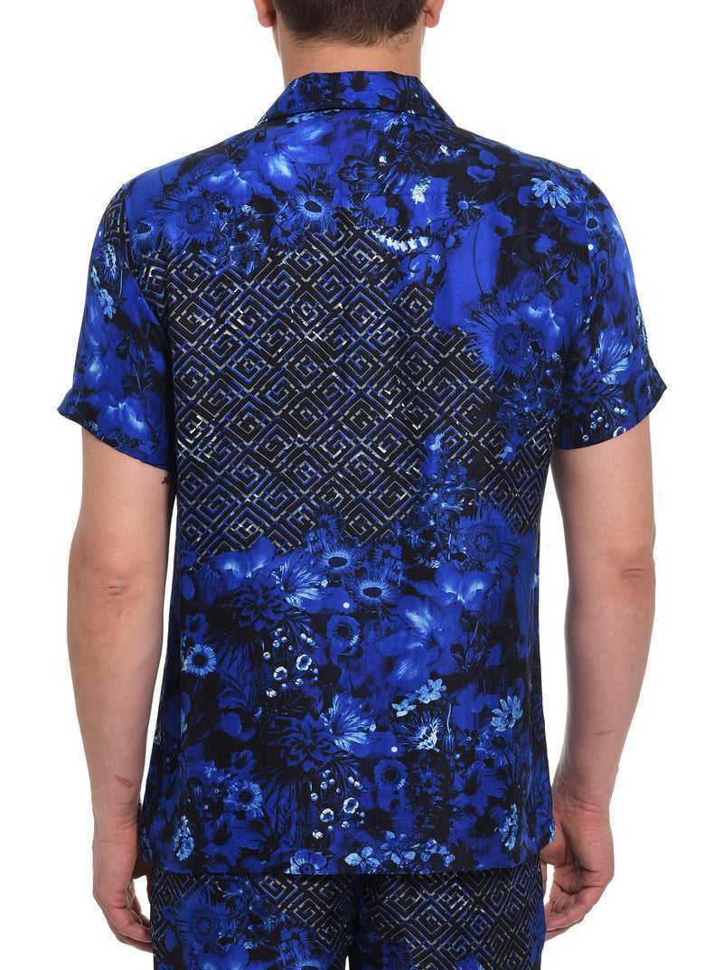 Multi Robert Graham Limited Edition Blue Universe Short Sleeve Button Down Shirt | 526390UGN