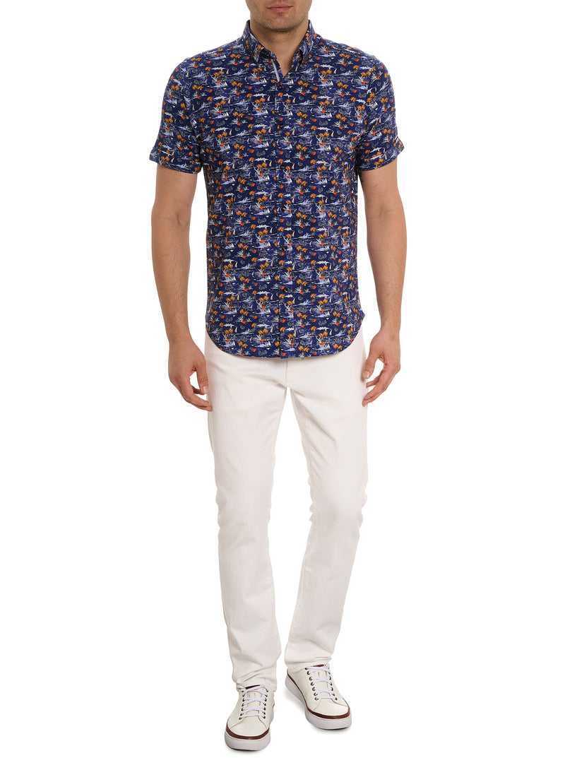 Multi Robert Graham Lyndon Motion Short Sleeve Knit Shirt | 489362OSZ