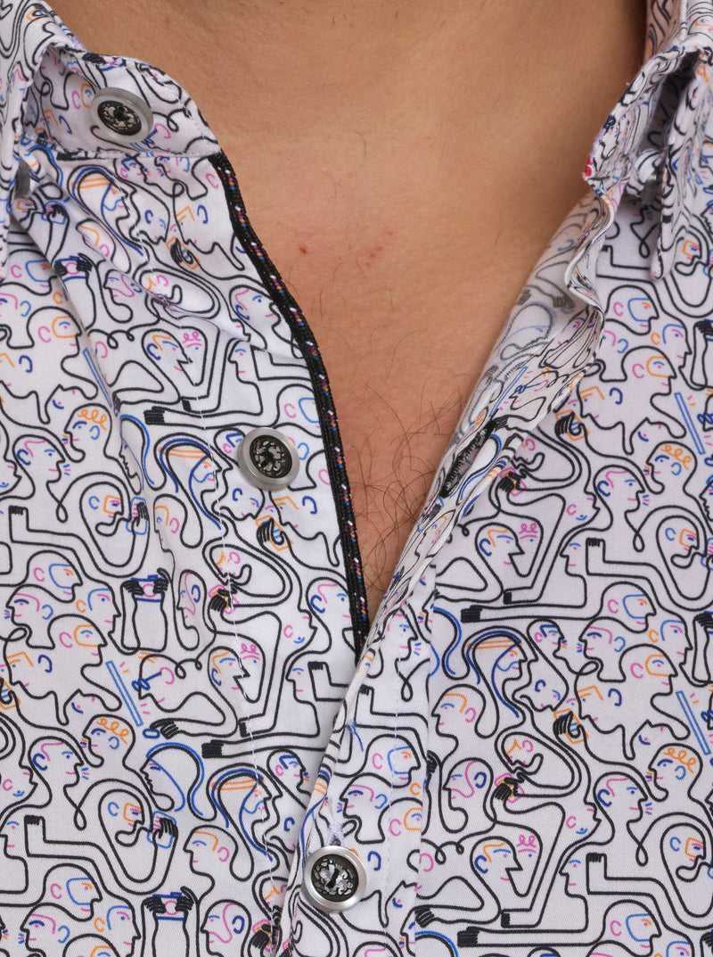 Multi Robert Graham Painted Faces Short Sleeve Button Down | 098134WLV