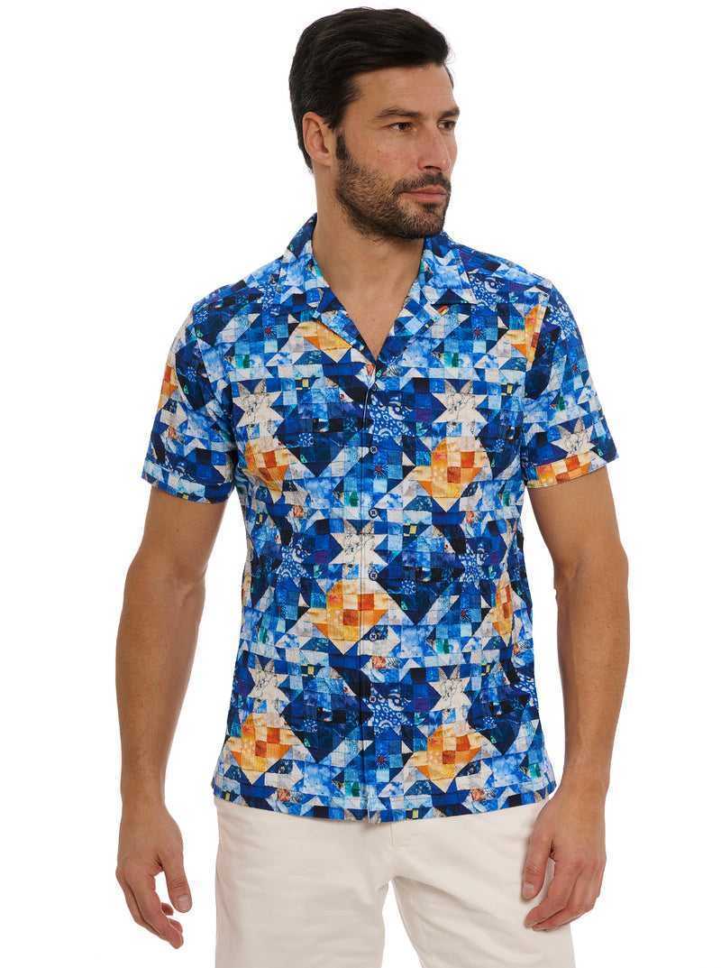 Multi Robert Graham Sashiko Short Sleeve Button Down Shirt | 164782FHX