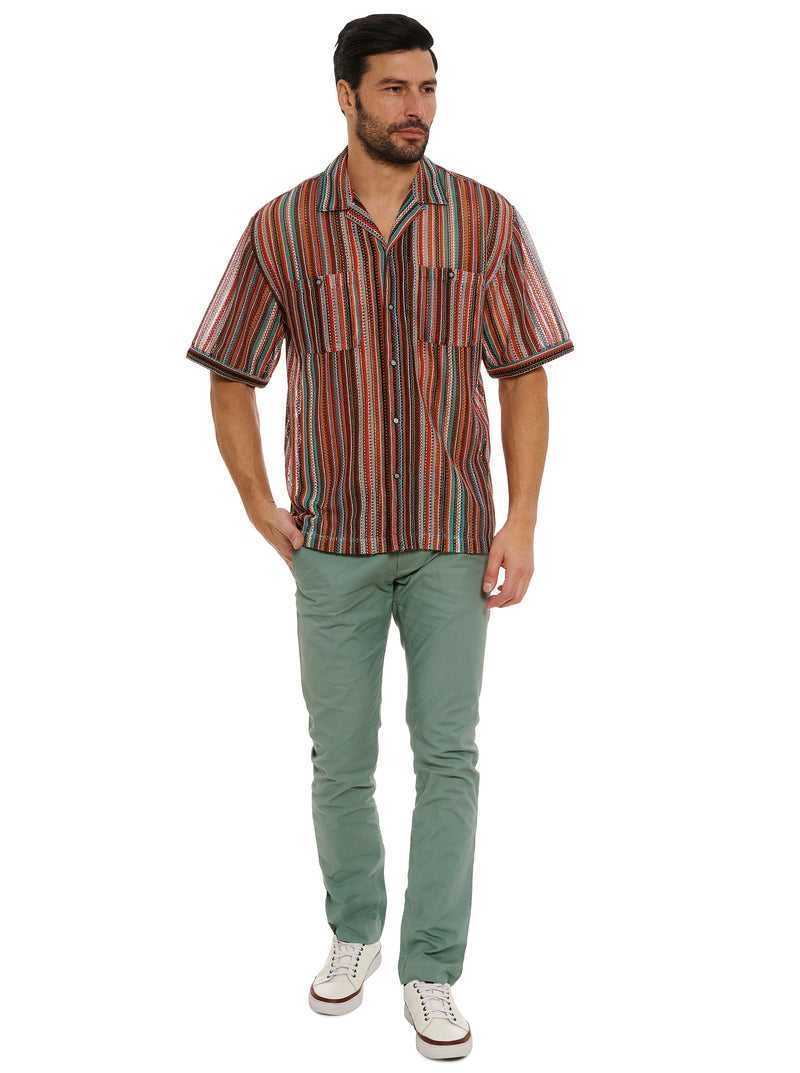 Multi Robert Graham Serape Short Sleeve Button Down Shirt | 893726CUR