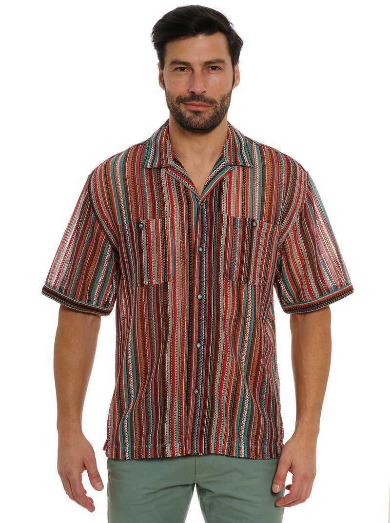 Multi Robert Graham Serape Short Sleeve Button Down Shirt | 893726CUR