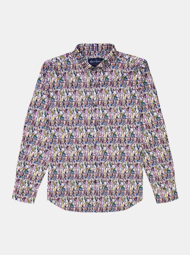 Multi Robert Graham Skeletal Stroll Long Sleeve Button Down Shirt | 907645CYT