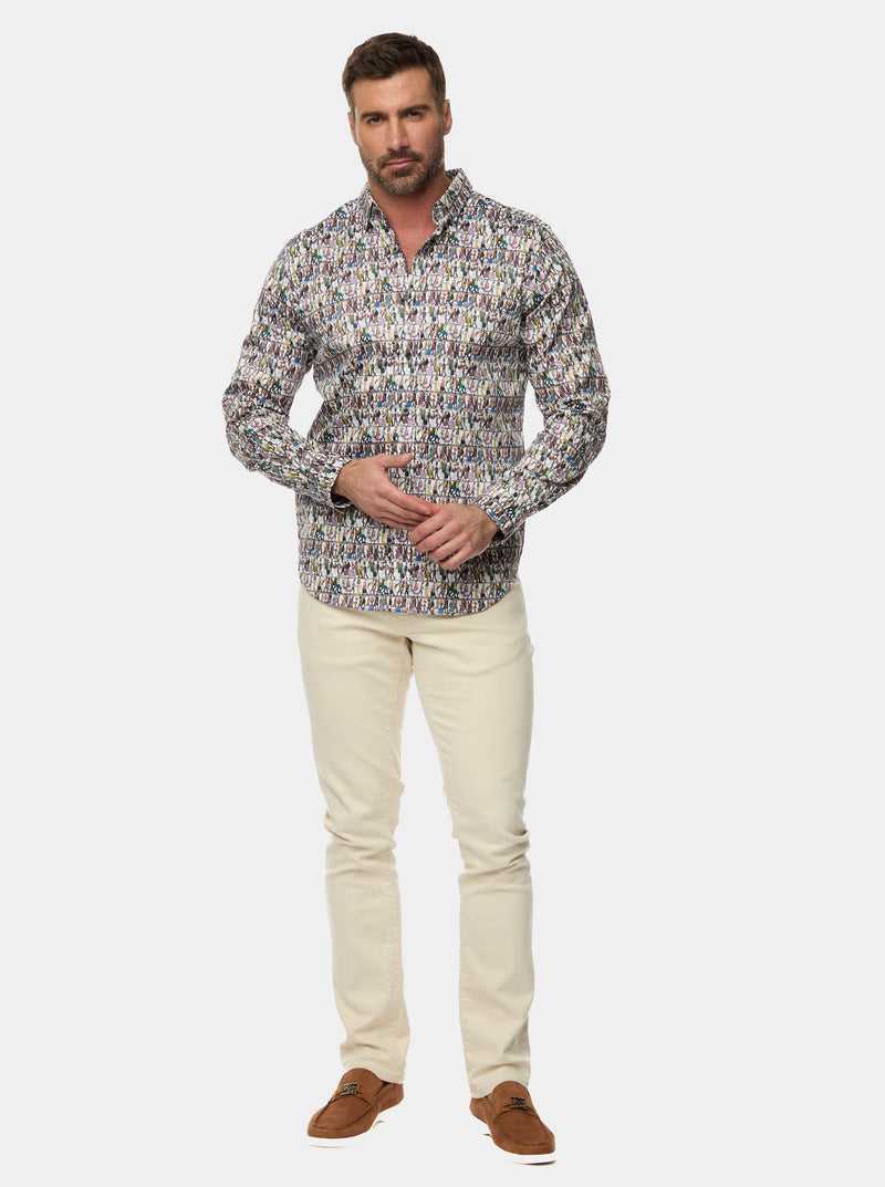 Multi Robert Graham Skeletal Stroll Long Sleeve Button Down Shirt | 907645CYT