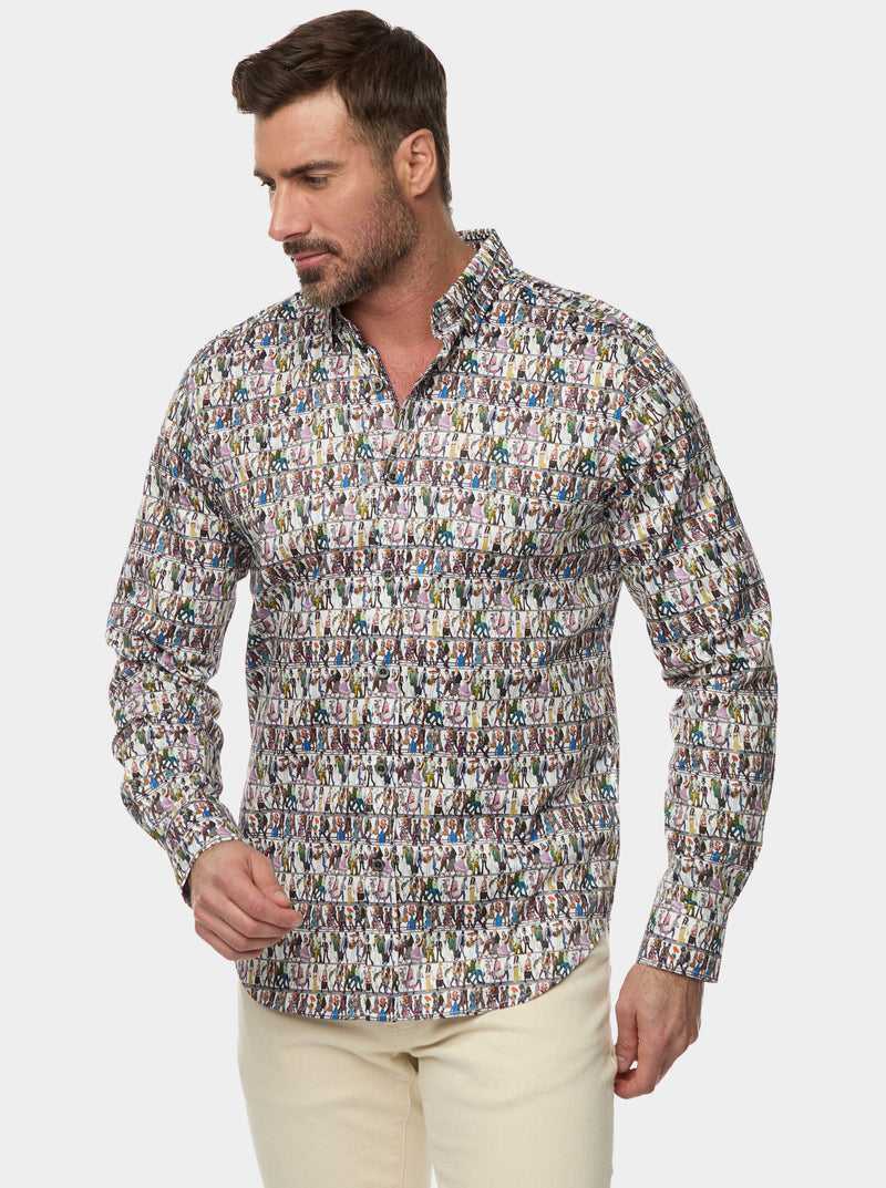 Multi Robert Graham Skeletal Stroll Long Sleeve Button Down Shirt | 907645CYT