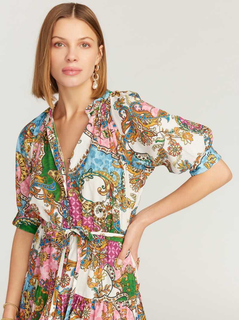 Multi Robert Graham Sydney Short Sleeve Dress | 136078VNQ