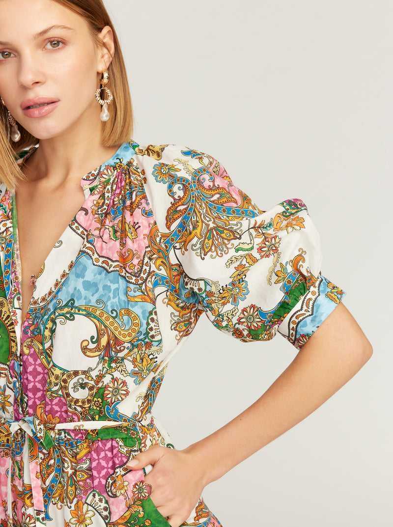 Multi Robert Graham Sydney Short Sleeve Dress | 136078VNQ