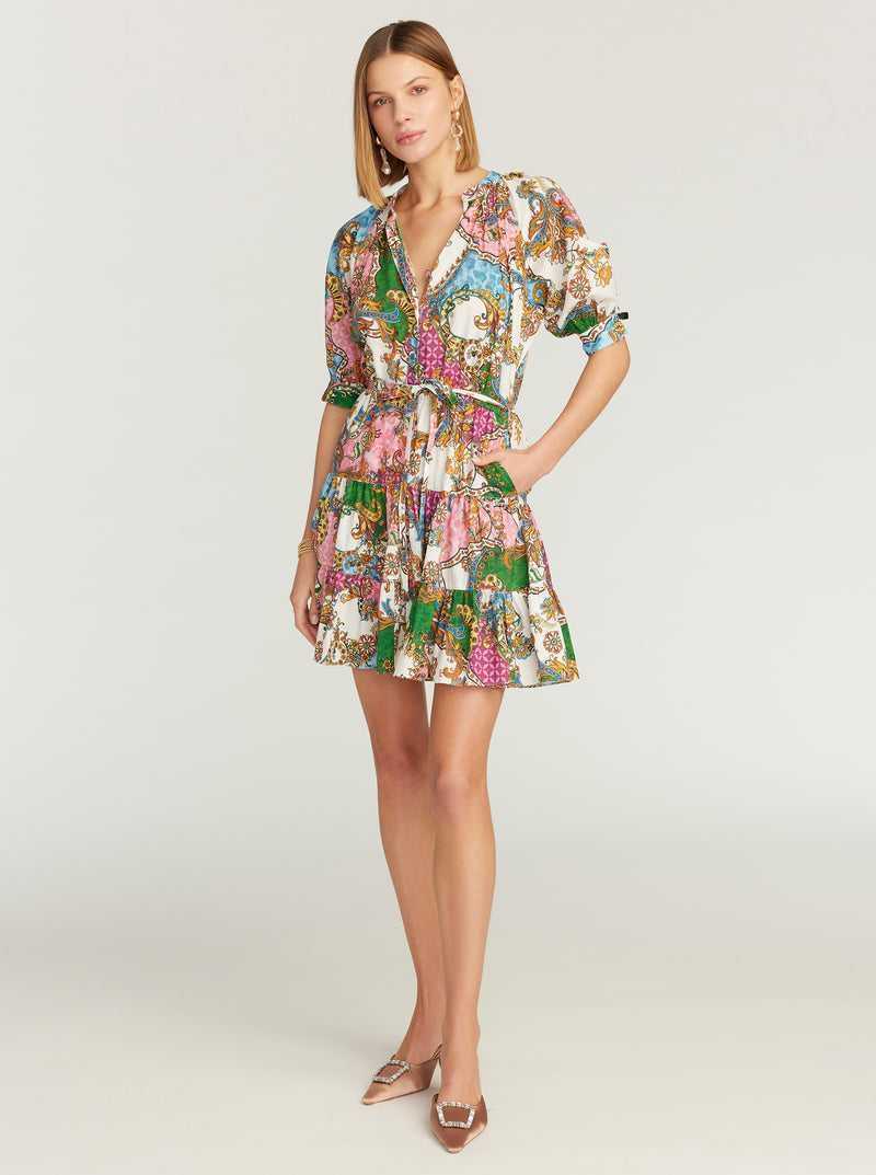 Multi Robert Graham Sydney Short Sleeve Dress | 136078VNQ