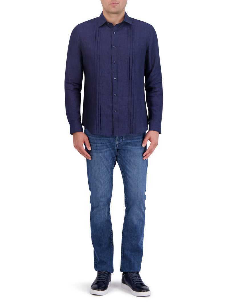 Navy Robert Graham Baradero Long Sleeve Button Down Shirt | 724596YZS