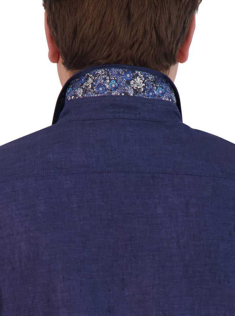 Navy Robert Graham Baradero Long Sleeve Button Down Shirt | 724596YZS