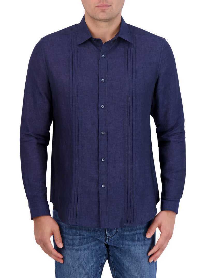 Navy Robert Graham Baradero Long Sleeve Button Down Shirt | 724596YZS