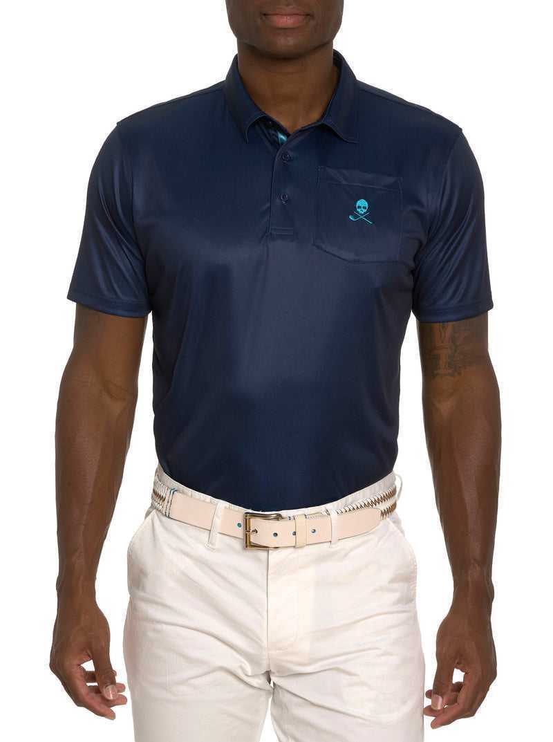 Navy Robert Graham Blade Iron Performance Polo | 195276VOX