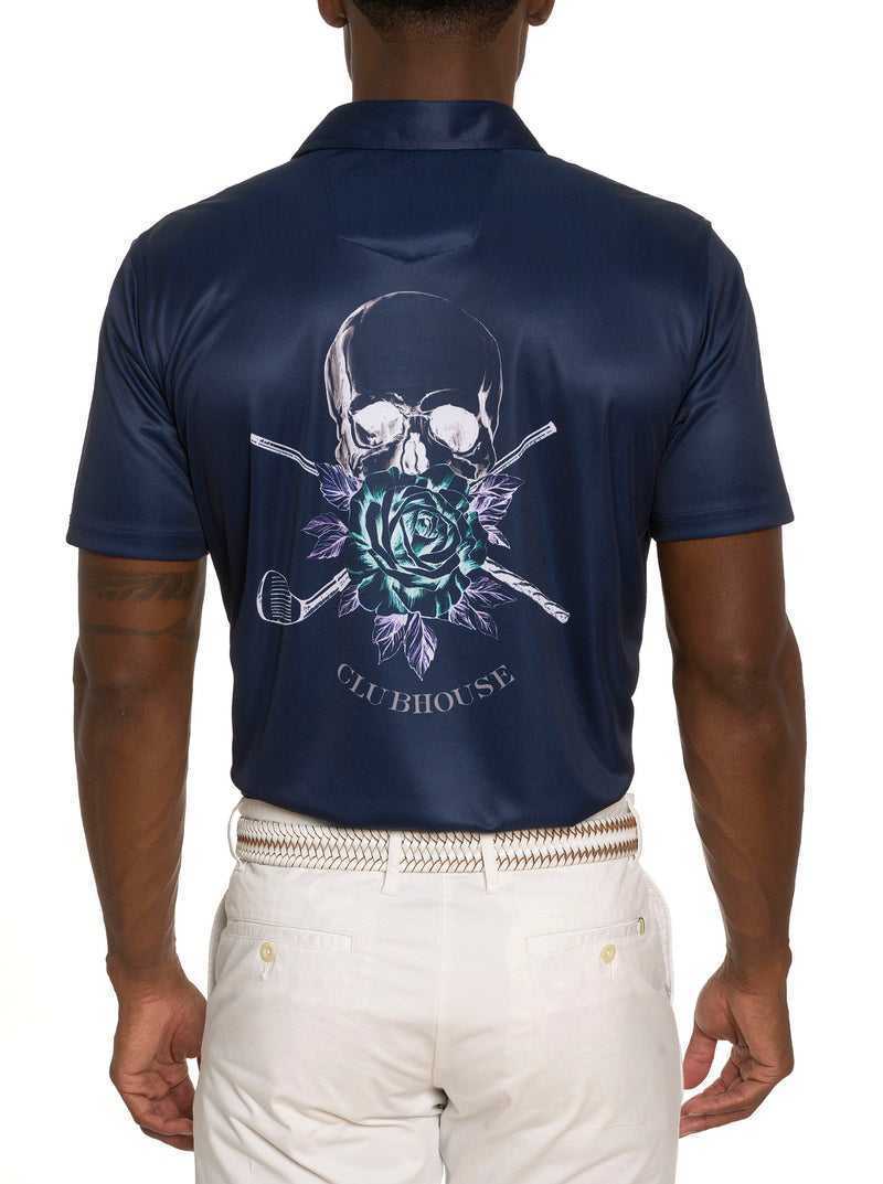 Navy Robert Graham Blade Iron Performance Polo | 195276VOX