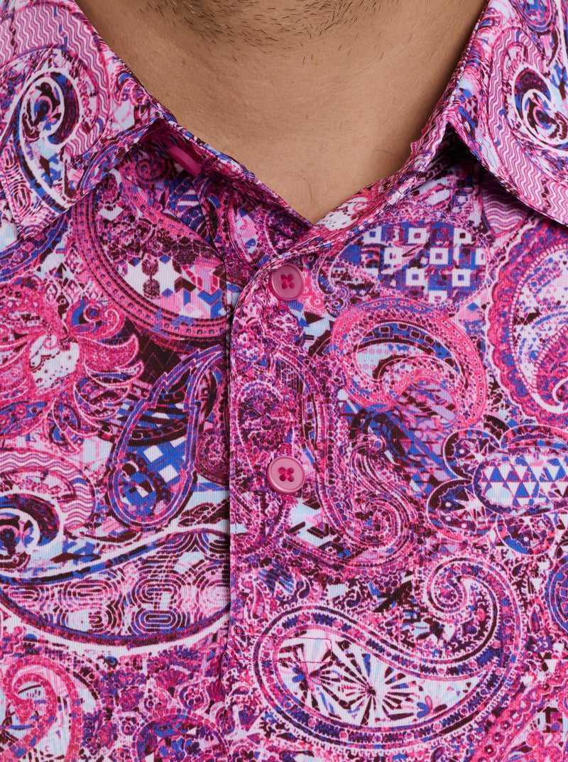 Navy Robert Graham Golden Paisley Polo | 187269RWS