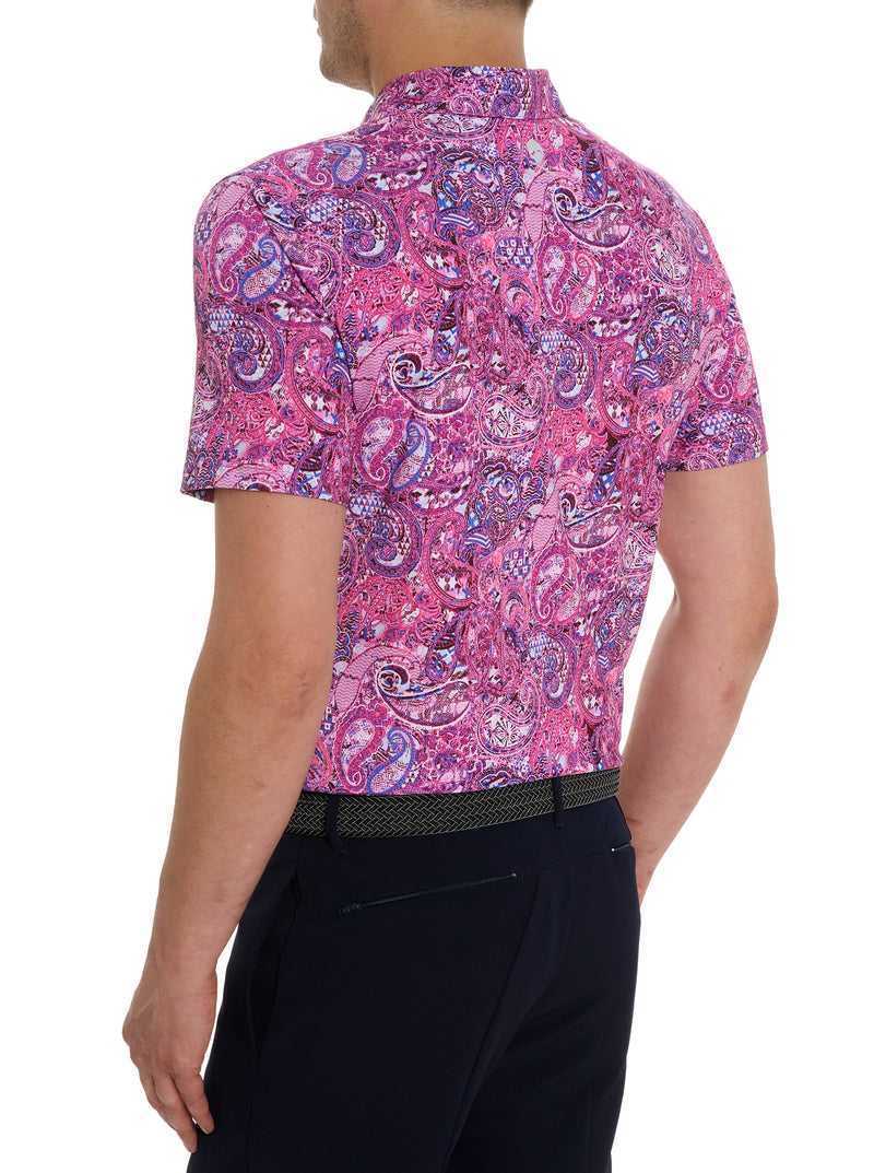 Navy Robert Graham Golden Paisley Polo | 187269RWS