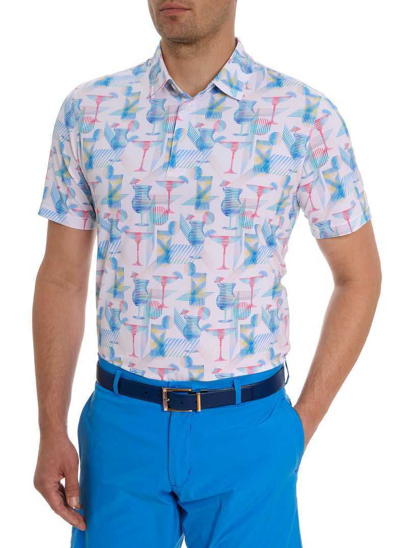 Navy Robert Graham Happiest Hour Polo | 703641WXQ