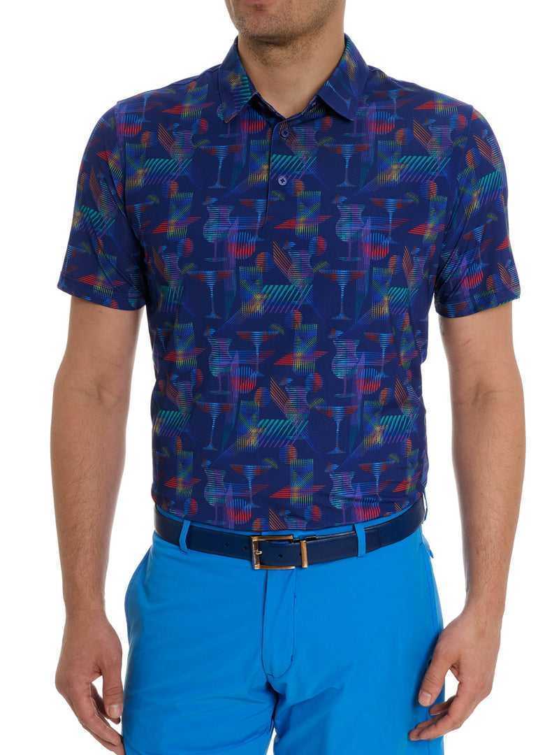 Navy Robert Graham Happiest Hour Polo | 703641WXQ