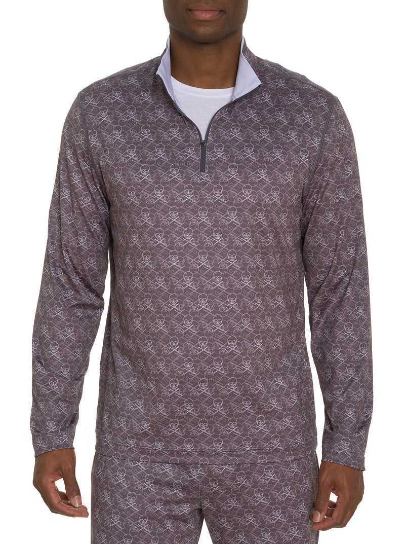 Navy Robert Graham Iron Skull Long Sleeve Knit | 416927ZLT