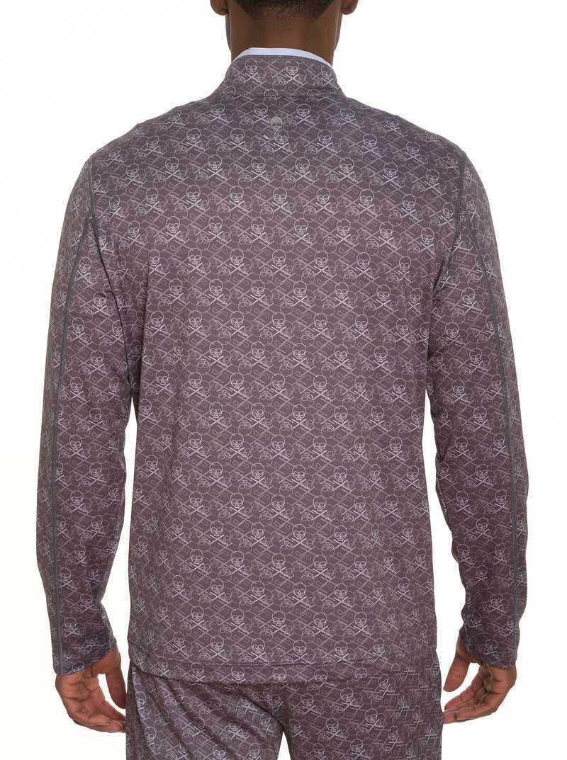 Navy Robert Graham Iron Skull Long Sleeve Knit | 416927ZLT