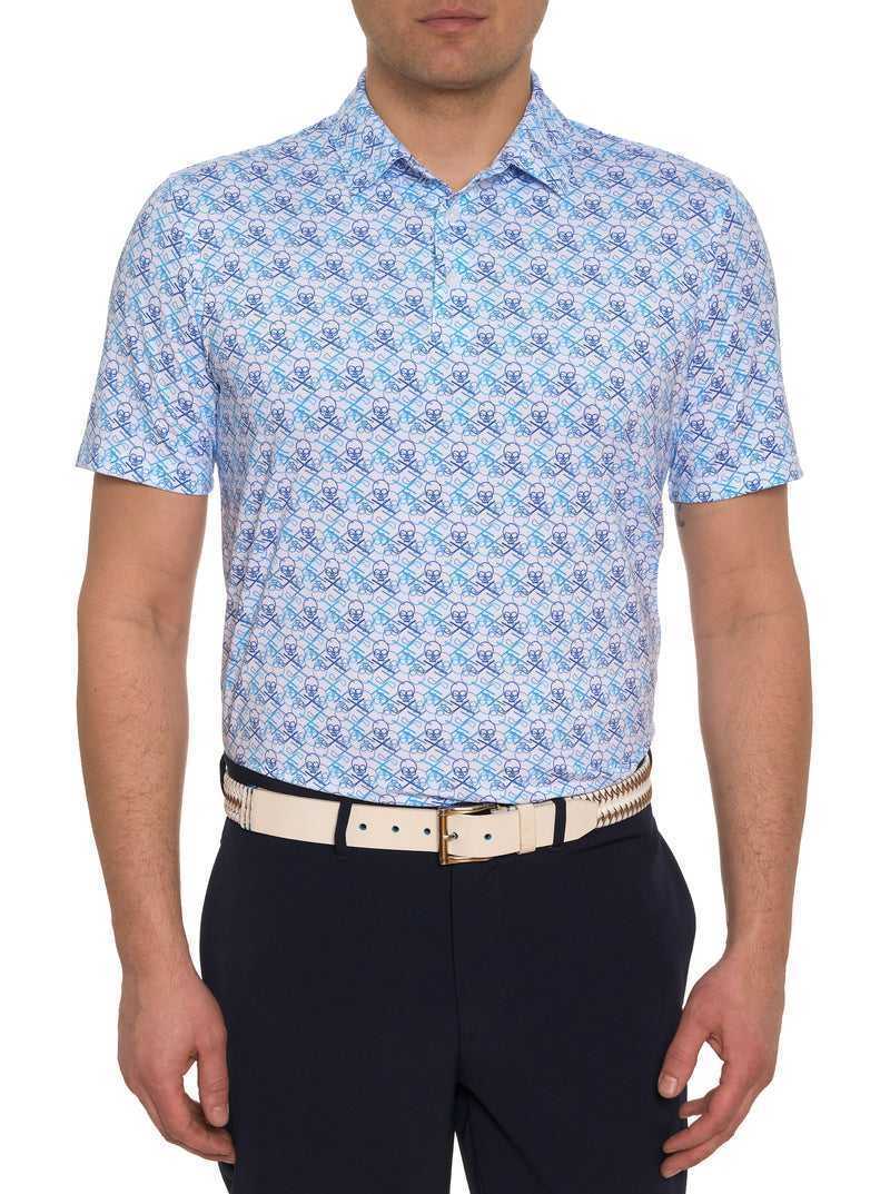 Navy Robert Graham Iron Skull Performance Polo | 394280TCZ