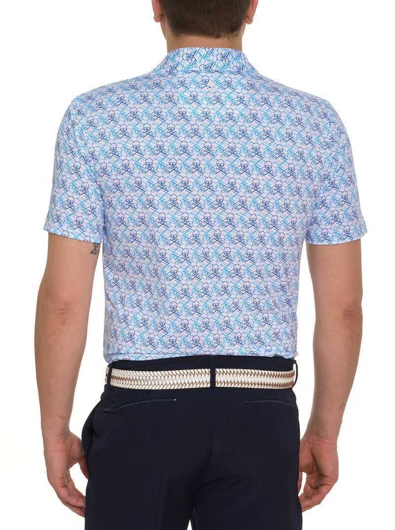 Navy Robert Graham Iron Skull Performance Polo | 394280TCZ