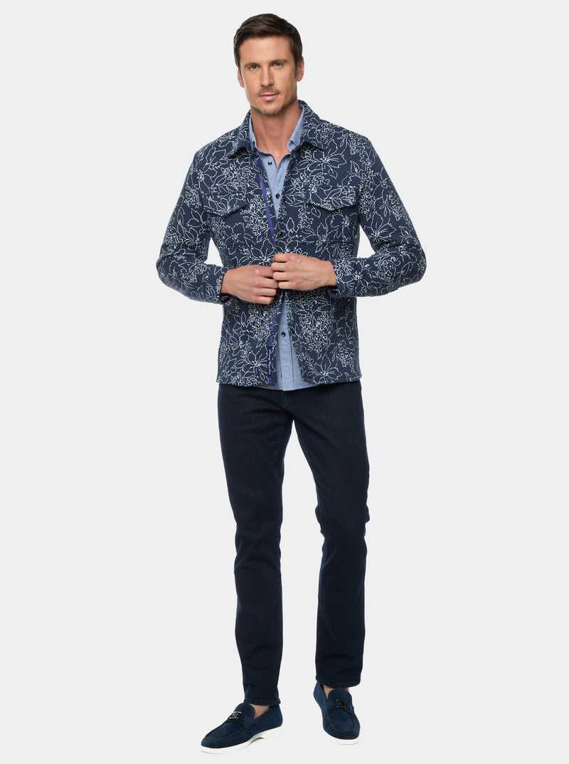 Navy Robert Graham Kohan Long Sleeve Knit Jacket | 470286UOT