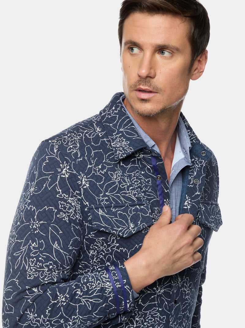 Navy Robert Graham Kohan Long Sleeve Knit Jacket | 470286UOT