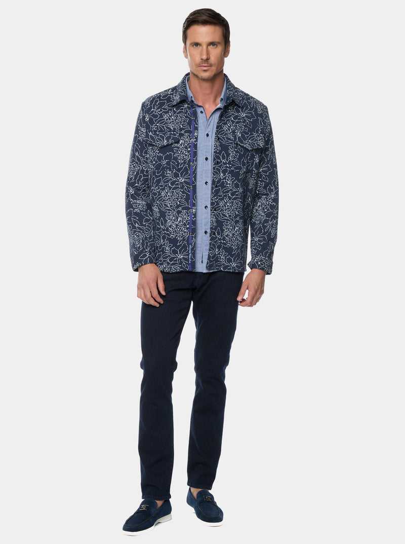 Navy Robert Graham Kohan Long Sleeve Knit Jacket | 470286UOT