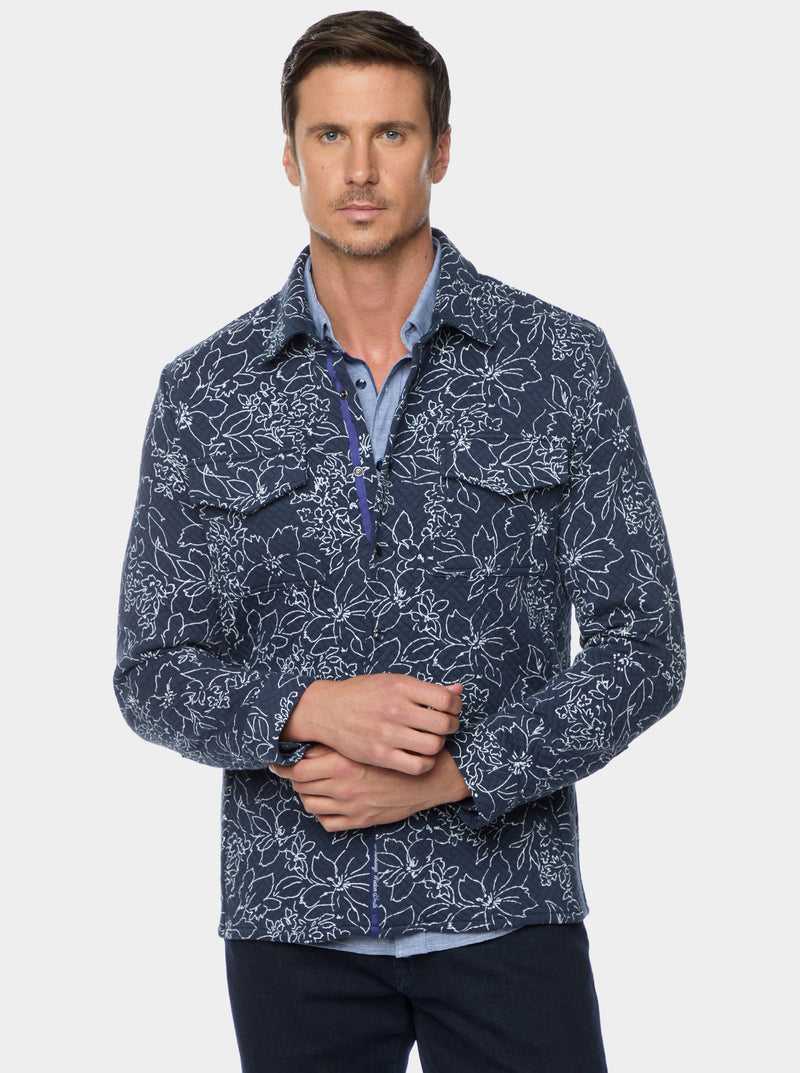 Navy Robert Graham Kohan Long Sleeve Knit Jacket | 470286UOT