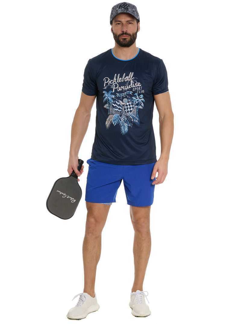 Navy Robert Graham Pickle Sport Club T-shirt | 561924OLU