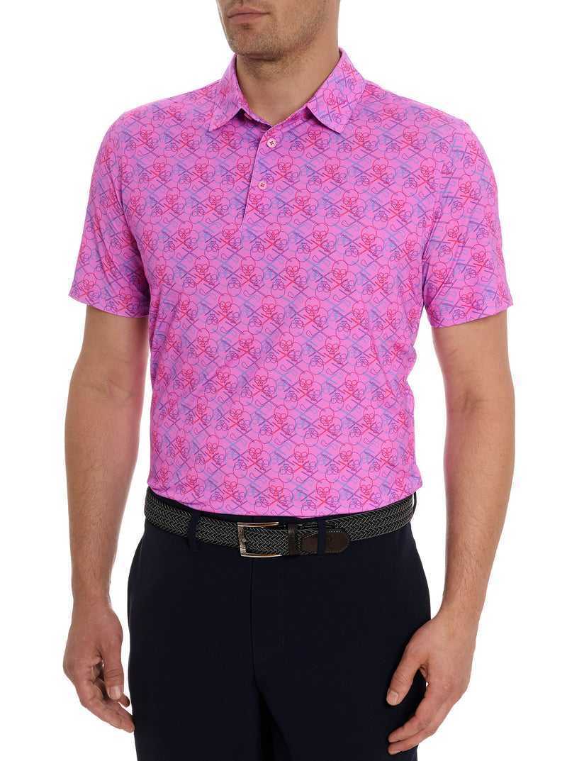 Periwinkle Robert Graham Iron Skull Performance Polo | 146798KPV