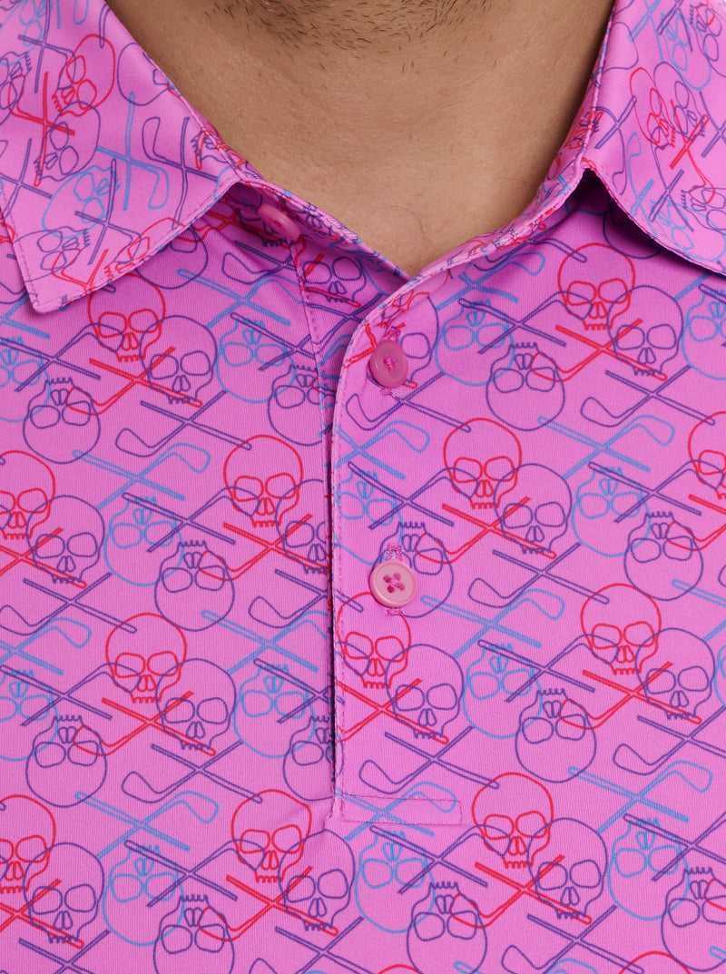 Periwinkle Robert Graham Iron Skull Performance Polo | 146798KPV